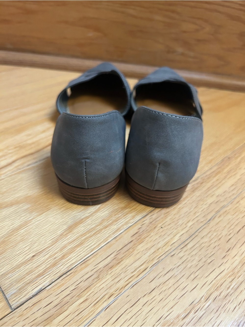 Maurices Gray Pointed D'Orsay Flats with Zigzag Stitching - Picture 2 of 2